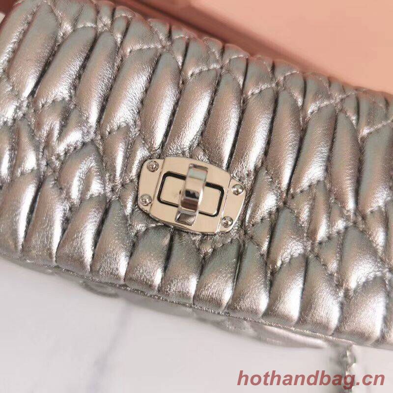 miu miu Matelasse Nappa Leather mini Shoulder Bag 5TT124 Silver miu miu Matelasse Nappa Leather mini Shoulder Bag 5TT124 Silver