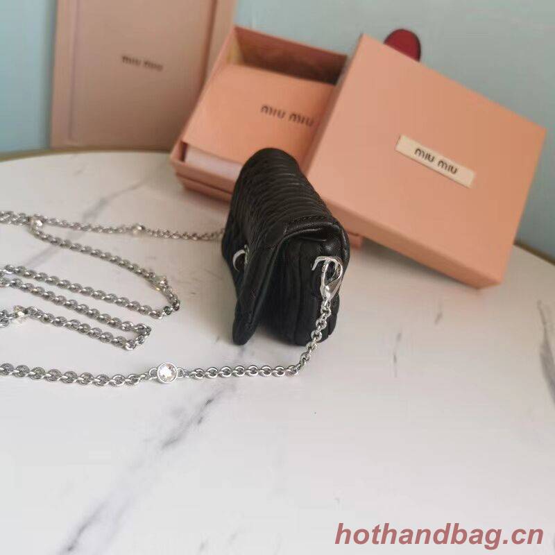 miu miu Matelasse Nappa Leather mini Shoulder Bag 5TT124 black miu miu Matelasse Nappa Leather mini Shoulder Bag 5TT124 black