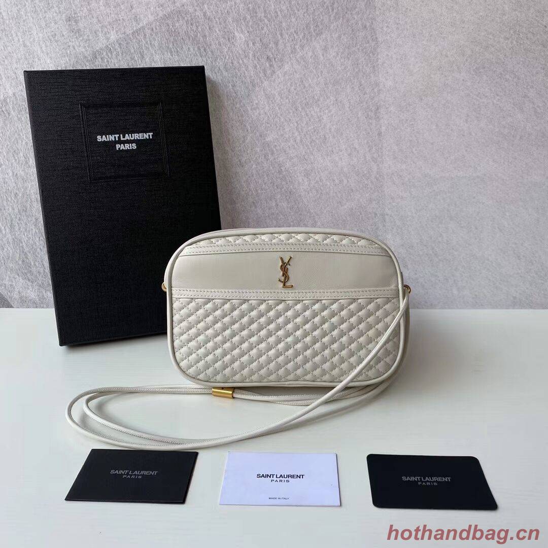 SAINT LAURENT VICTOIRE CAMERA BAG IN QUILTED LAMBSKIN 6489901 BLANC VINTAGE SAINT LAURENT VICTOIRE CAMERA BAG IN QUILTED LAMBSKIN 6489901 BLANC VINTAGE