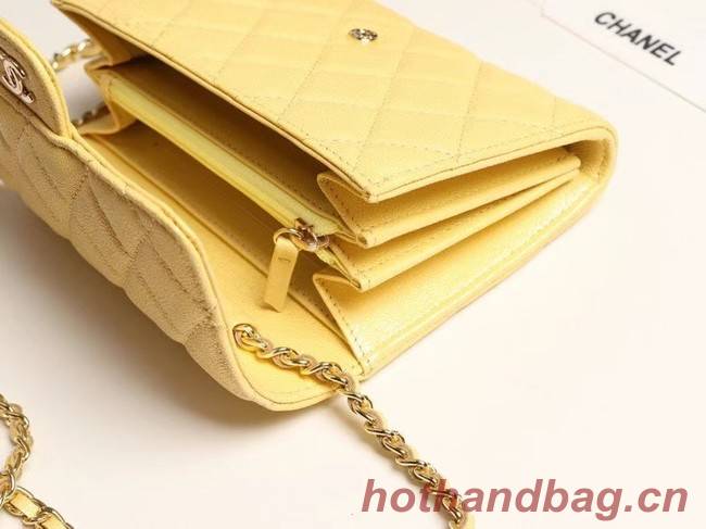 Chanel mini flap bag Grained Calfskin A84512 yellow