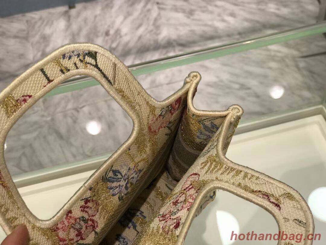 MINI DIOR BOOK TOTE Beige Multicolor Dior Hibiscus Embroidery S5475ZR MINI DIOR BOOK TOTE Beige Multicolor Dior Hibiscus Embroidery S5475ZR