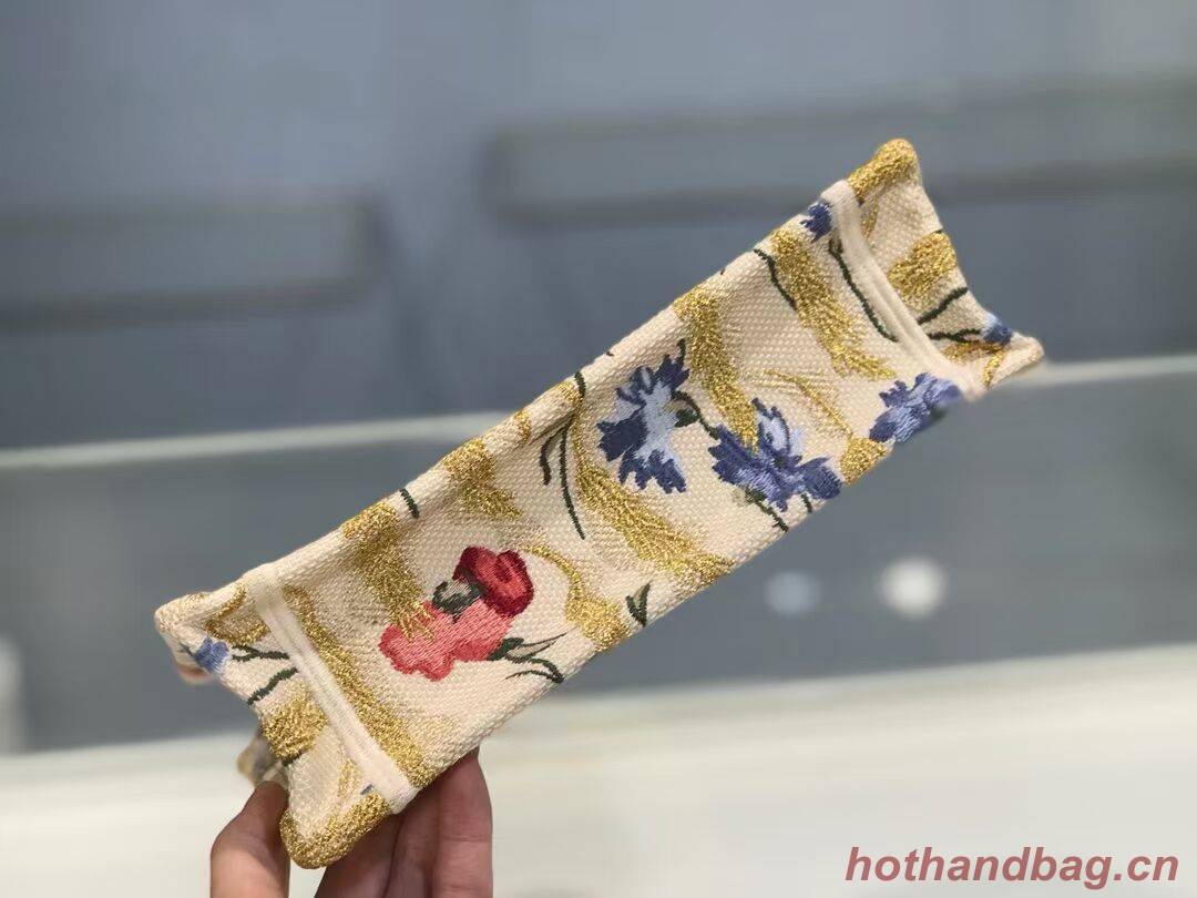 MINI DIOR BOOK TOTE Beige Multicolor Dior Hibiscus Embroidery S5475ZR MINI DIOR BOOK TOTE Beige Multicolor Dior Hibiscus Embroidery S5475ZR