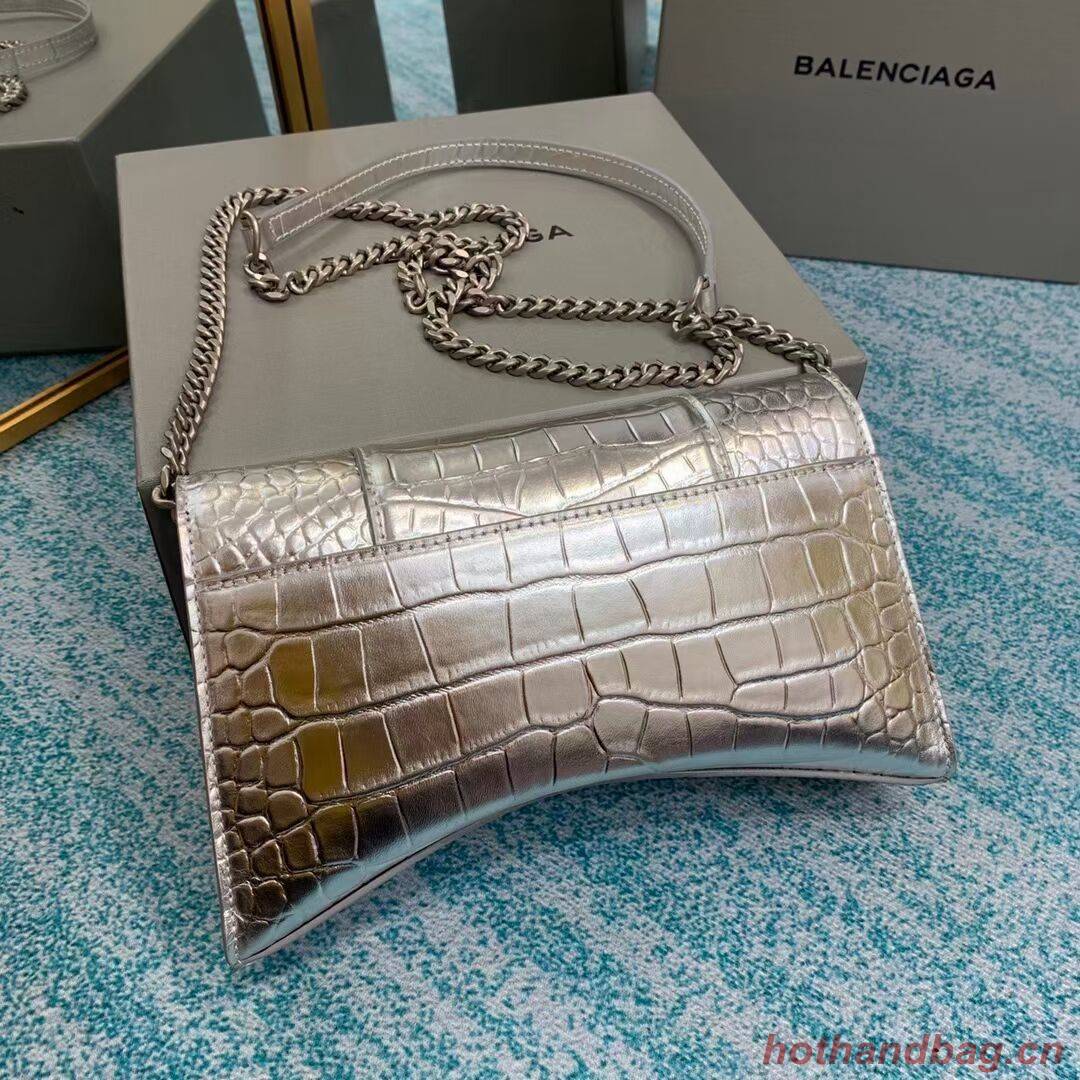 Balenciaga HOURGLASS CHAIN BAG B164497 Silver Balenciaga HOURGLASS CHAIN BAG B164497 Silver