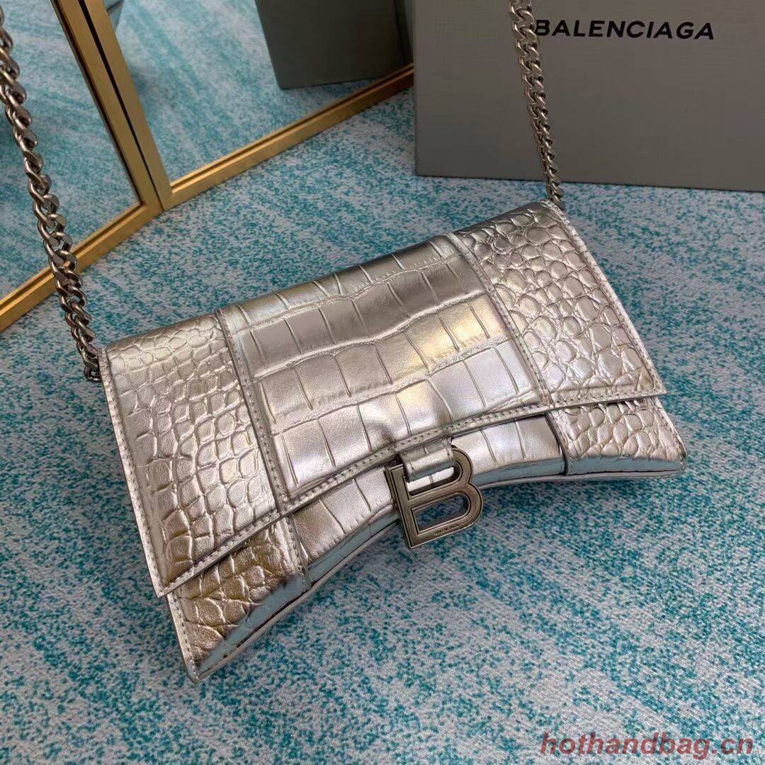 Balenciaga HOURGLASS CHAIN BAG B164497 Silver Balenciaga HOURGLASS CHAIN BAG B164497 Silver