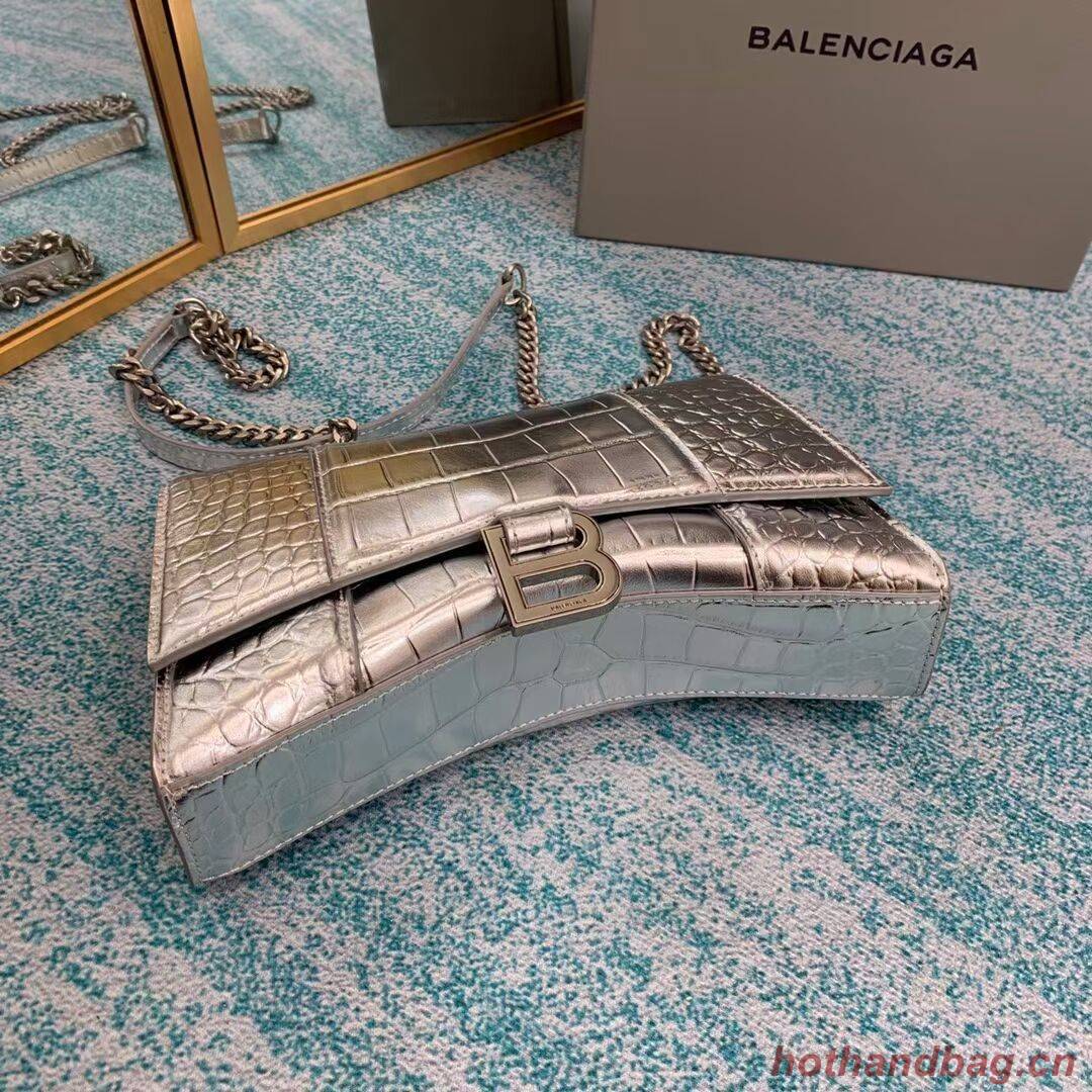 Balenciaga HOURGLASS CHAIN BAG B164497 Silver Balenciaga HOURGLASS CHAIN BAG B164497 Silver