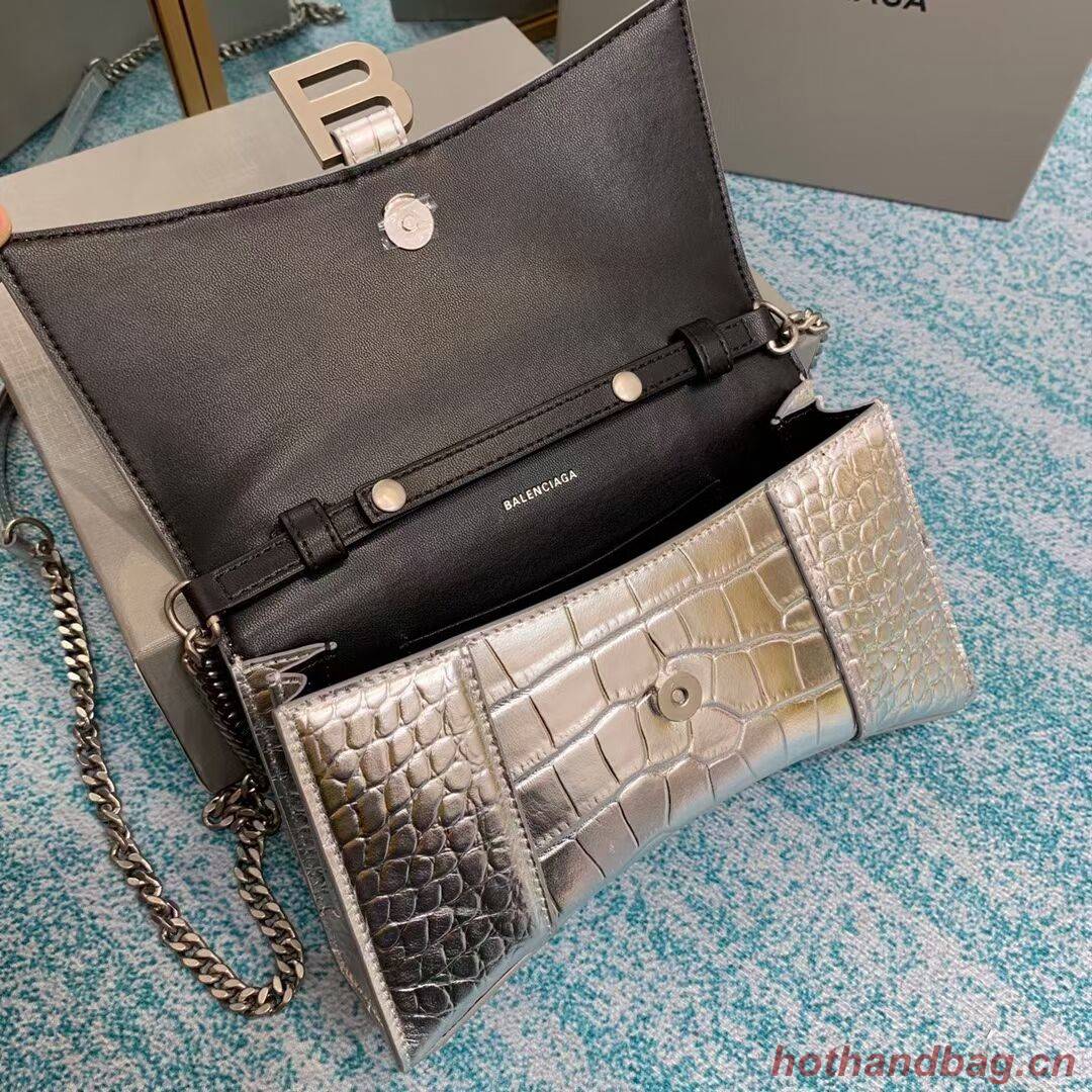 Balenciaga HOURGLASS CHAIN BAG B164497 Silver Balenciaga HOURGLASS CHAIN BAG B164497 Silver