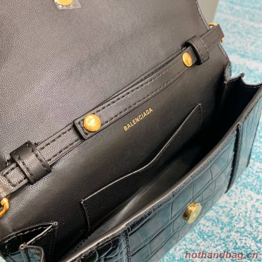 Balenciaga HOURGLASS CHAIN BAG B164497 black&aged-gold hardware Balenciaga HOURGLASS CHAIN BAG B164497 black&aged-gold hardware