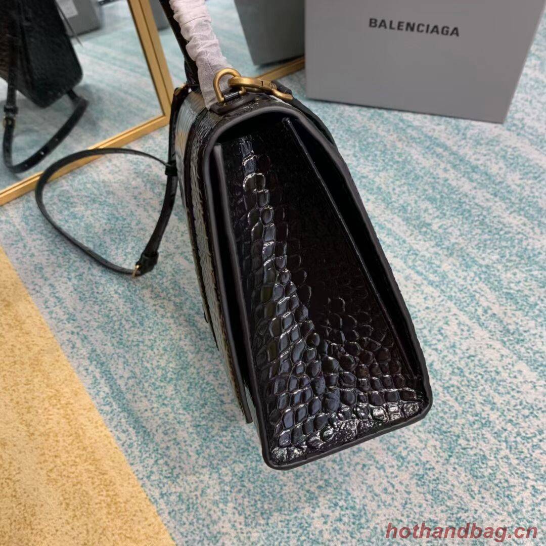 Balenciaga HOURGLASS MEDIUM TOP HANDLE BAG B108892E black&aged-gold hardware Balenciaga HOURGLASS MEDIUM TOP HANDLE BAG B108892E black&aged-gold hardware