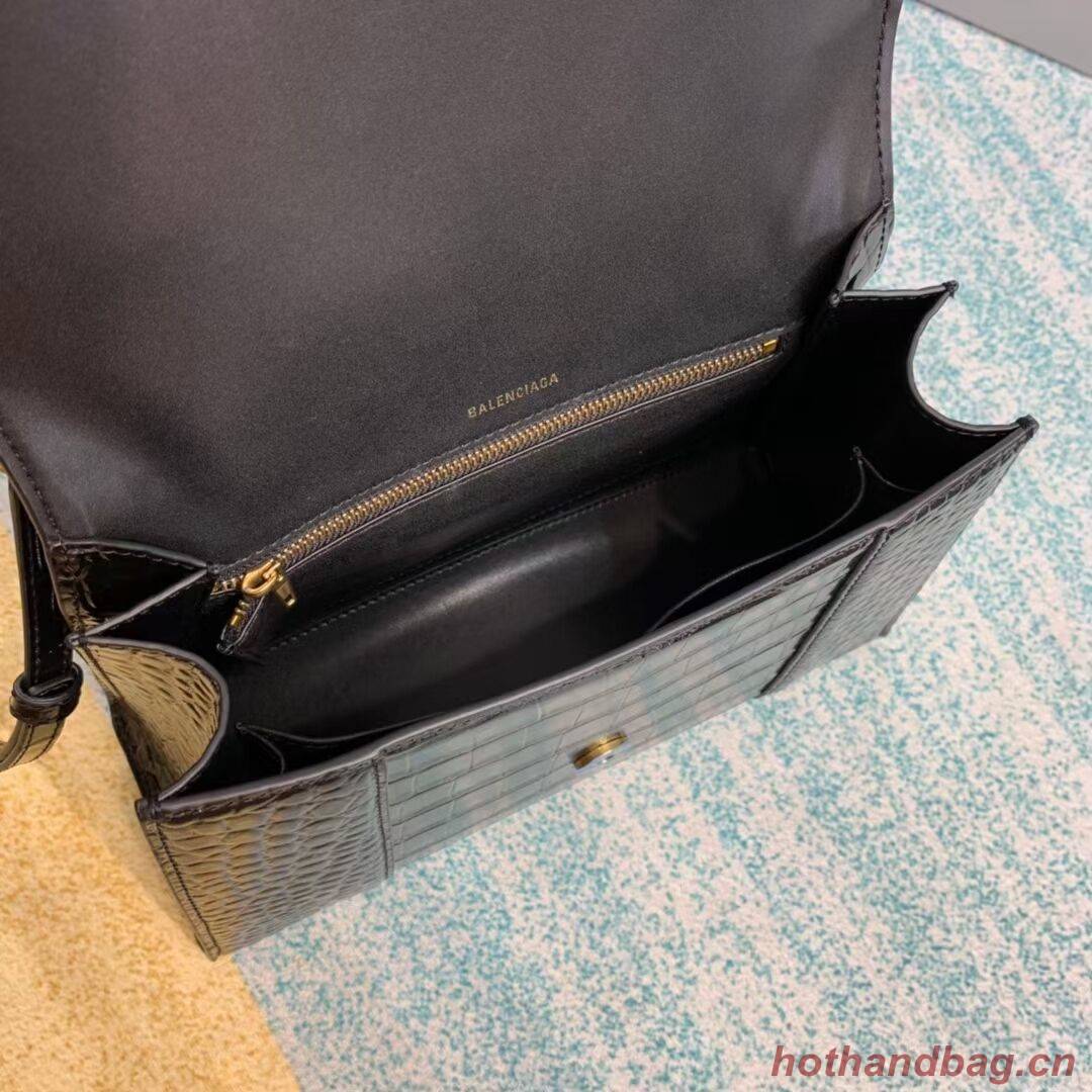 Balenciaga HOURGLASS MEDIUM TOP HANDLE BAG B108892E black&aged-gold hardware Balenciaga HOURGLASS MEDIUM TOP HANDLE BAG B108892E black&aged-gold hardware
