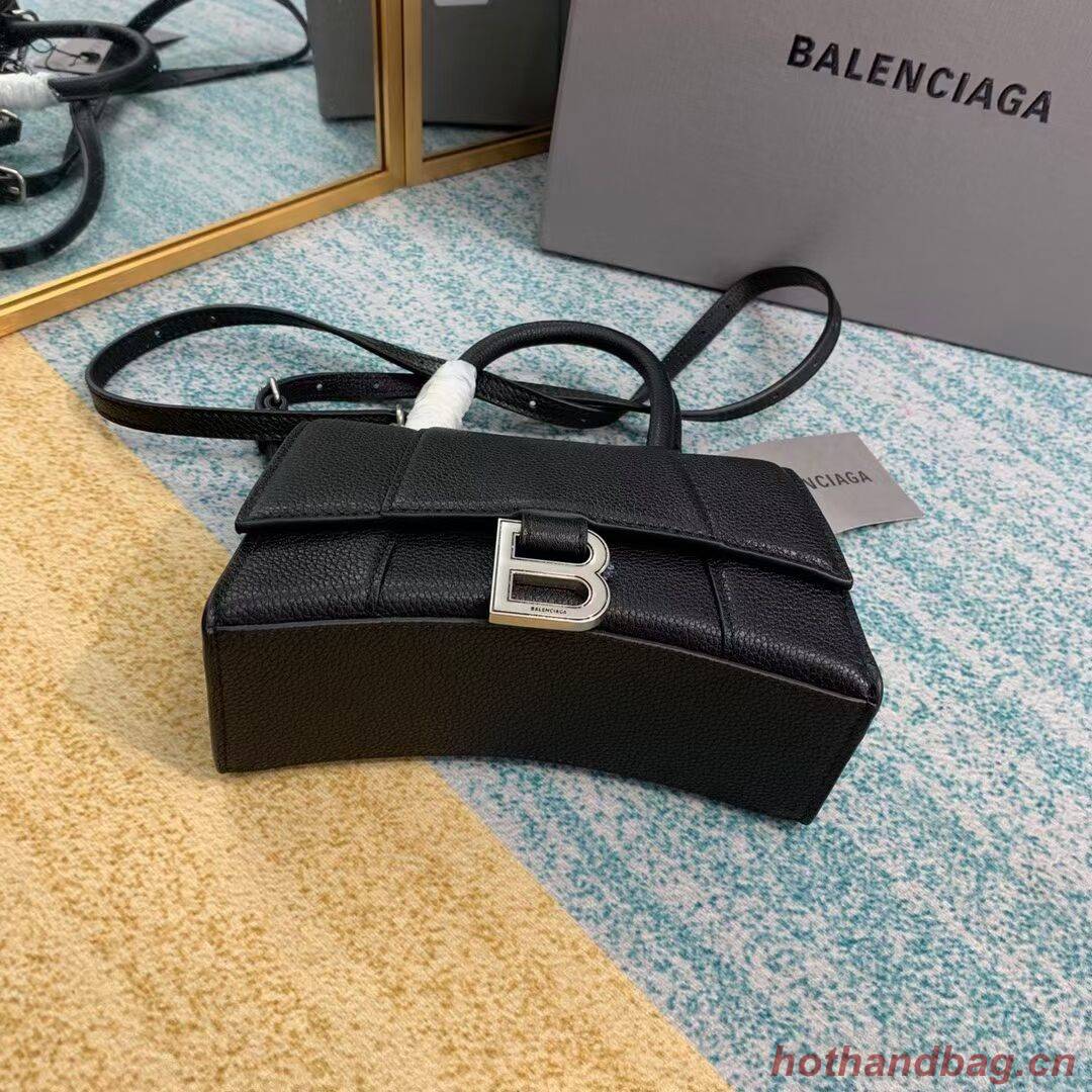 Balenciaga HOURGLASS XS TOP HANDLE BAG Grained calsfkin B108896 black Balenciaga HOURGLASS XS TOP HANDLE BAG Grained calsfkin B108896 black