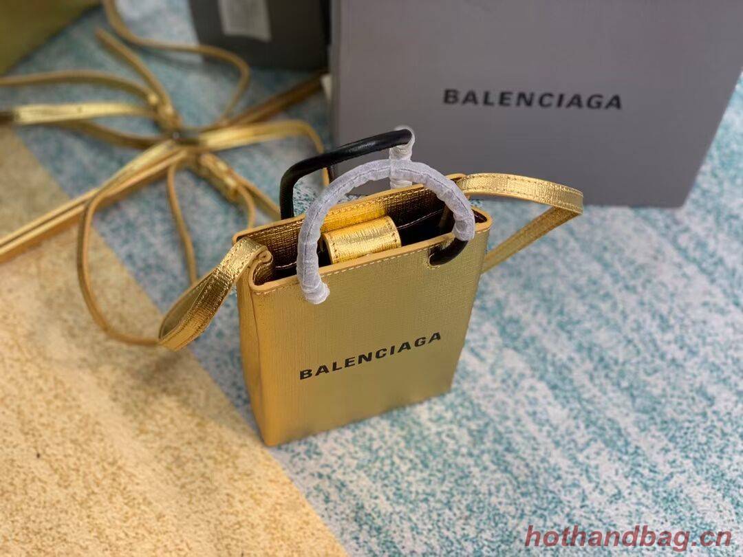 Balenciaga Original Leather Mini Shopper Bag B152865 gold Balenciaga Original Leather Mini Shopper Bag B152865 gold