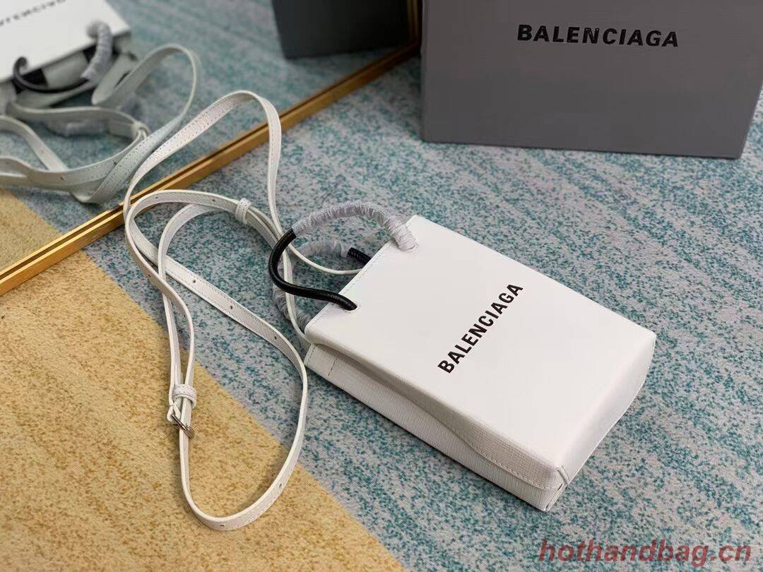 Balenciaga Original Leather Mini Shopper Bag B152865 white&black Balenciaga Original Leather Mini Shopper Bag B152865 white&black