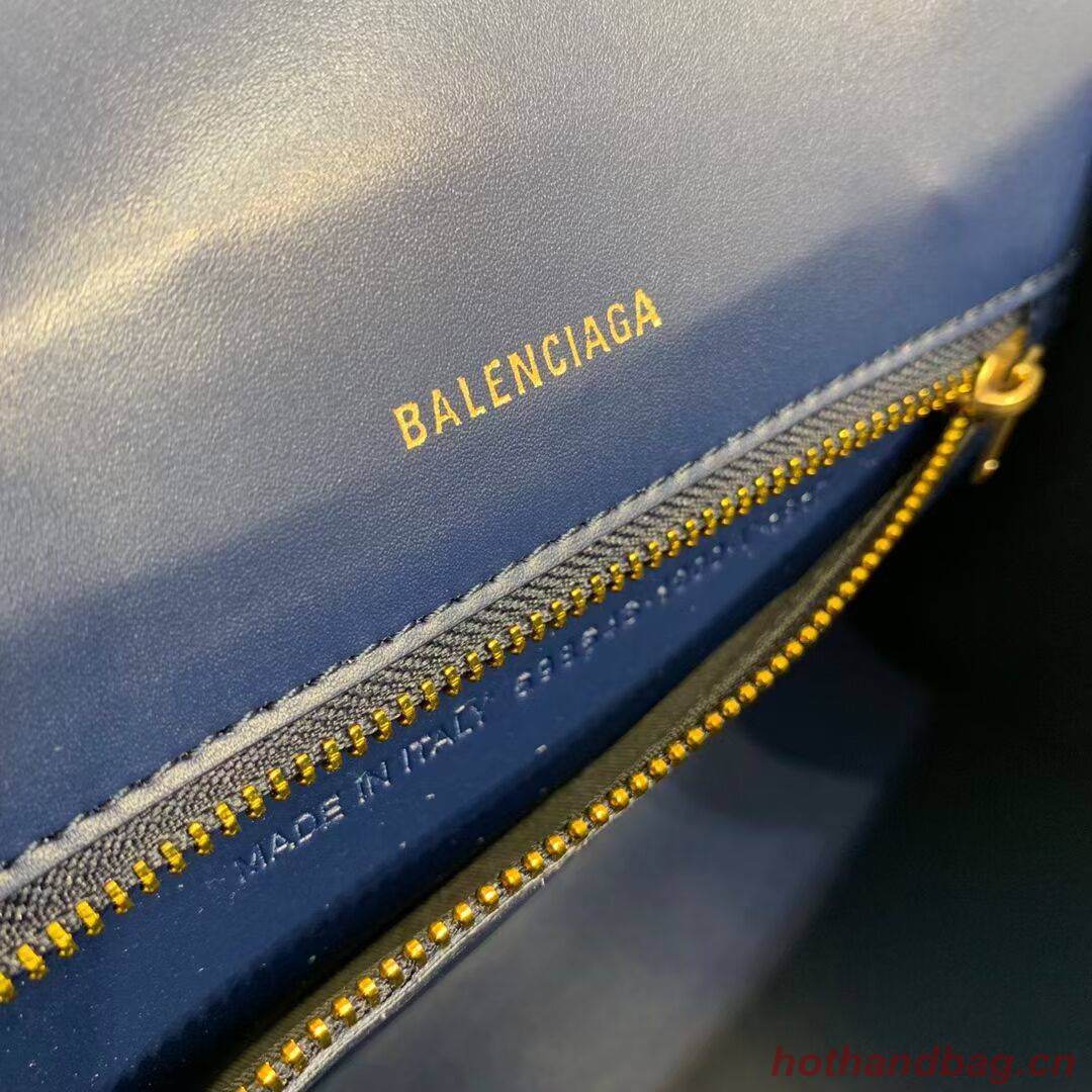 Balenciaga HOURGLASS SMALL TOP HANDLE BAG crocodile embossed calfskin B108895E dark blue Balenciaga HOURGLASS SMALL TOP HANDLE BAG crocodile embossed calfskin B108895E dark blue