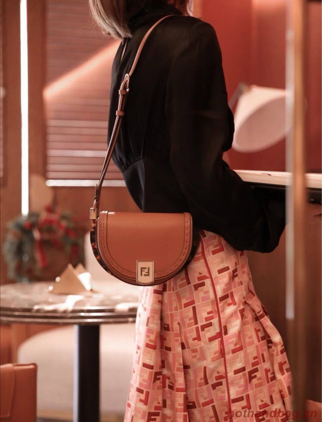 FENDI MOONLIGHT leather bag 8BT346A brown FENDI MOONLIGHT leather bag 8BT346A brown