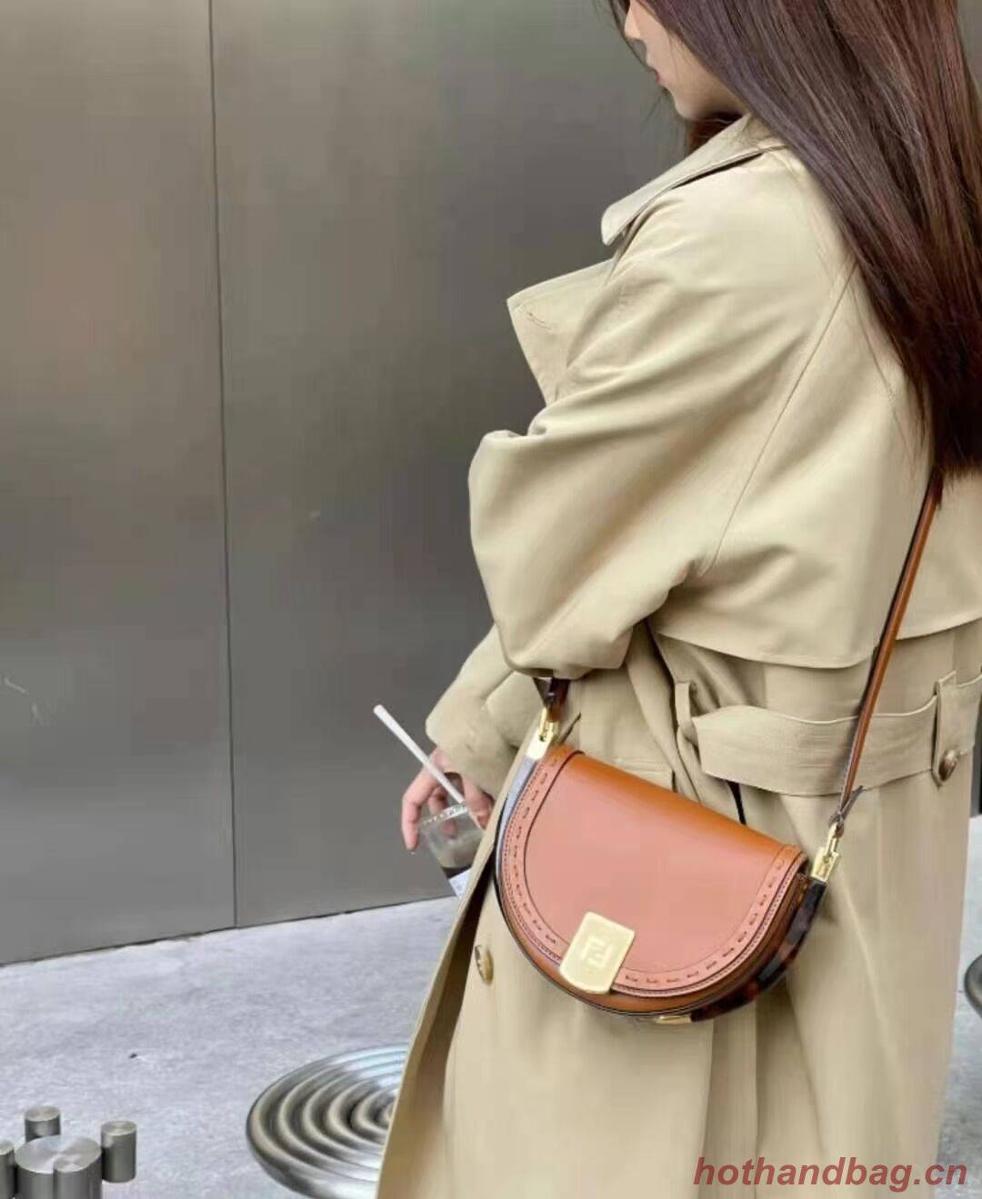 FENDI MOONLIGHT leather bag 8BT346A brown FENDI MOONLIGHT leather bag 8BT346A brown