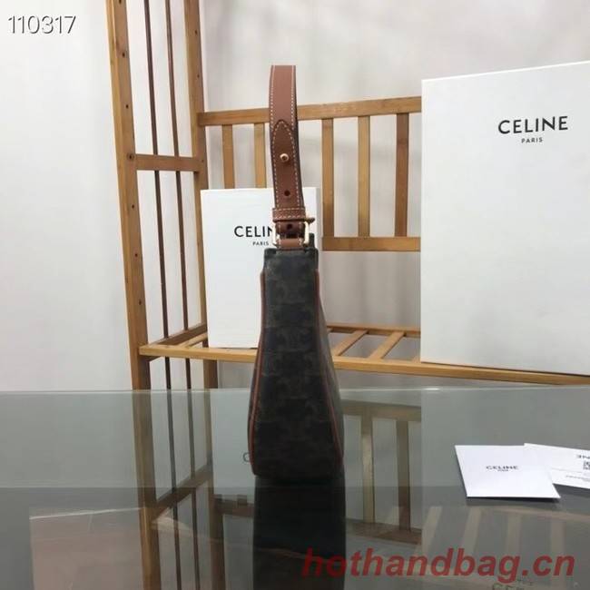 Celine AVA BAG IN TRIOMPHE CANVAS AND CALFSKIN 193952 black