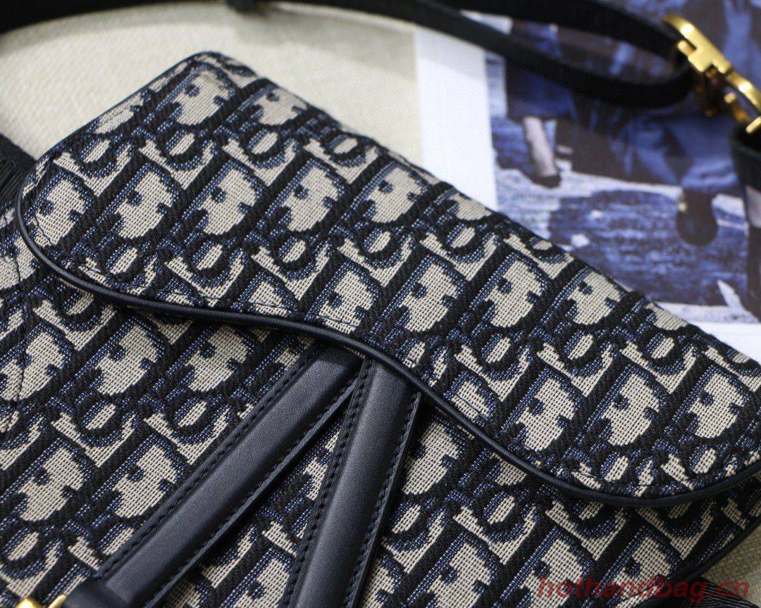 Dior Saddle Flat Belt Pouch Oblique Jacquard M0448 Blue Dior Saddle Flat Belt Pouch Oblique Jacquard M0448 Blue