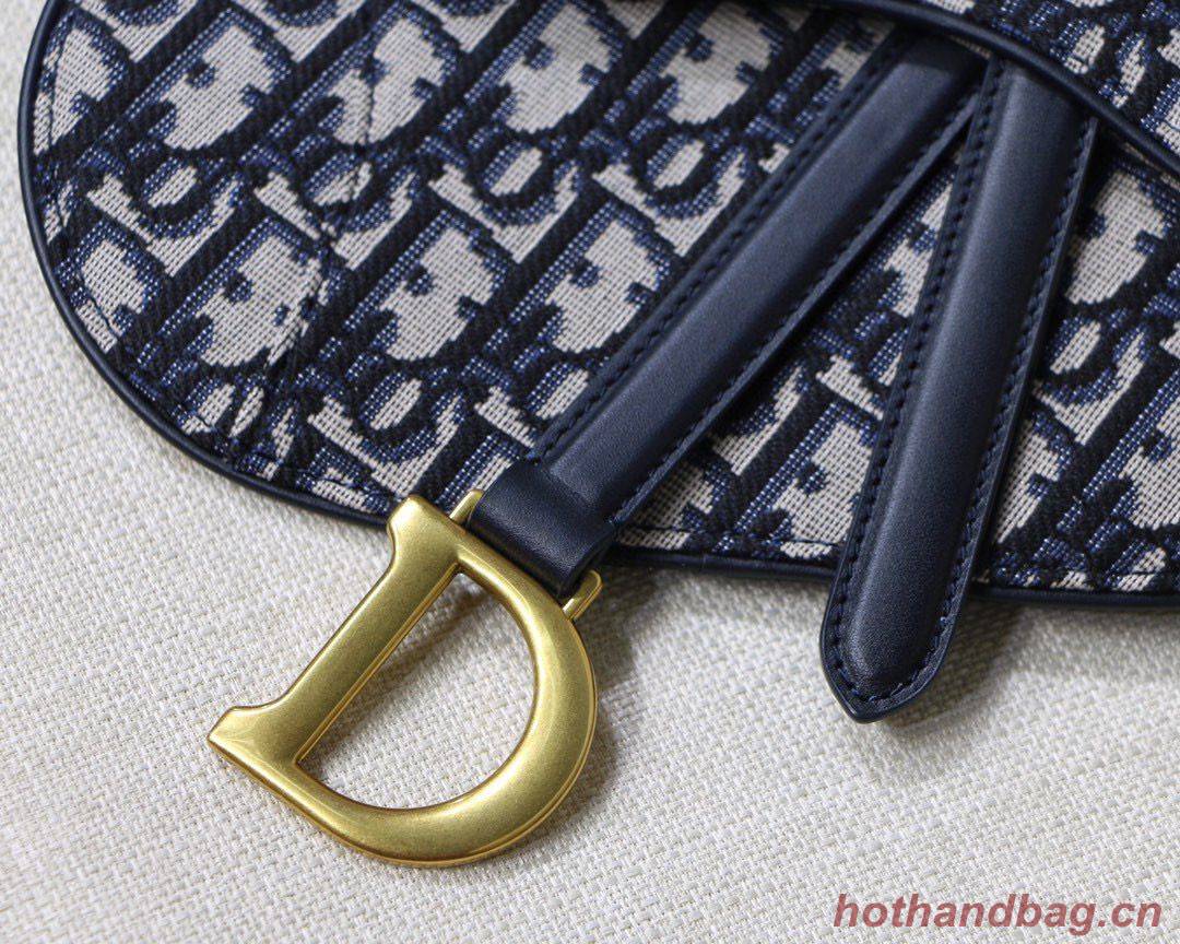 Dior Saddle Flat Belt Pouch Oblique Jacquard M0448 Blue Dior Saddle Flat Belt Pouch Oblique Jacquard M0448 Blue