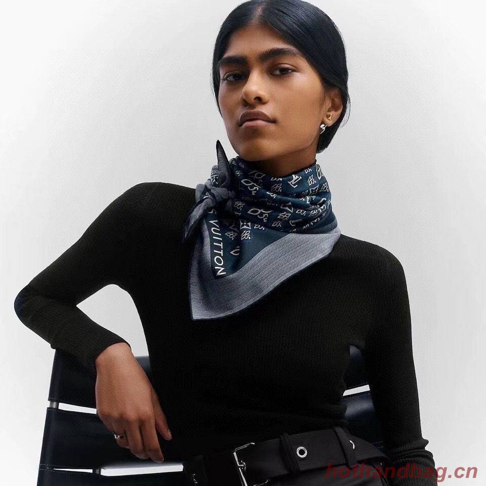 Louis Vuitton Silk Scarf M76781 Dark Blue Louis Vuitton Silk Scarf M76781 Dark Blue