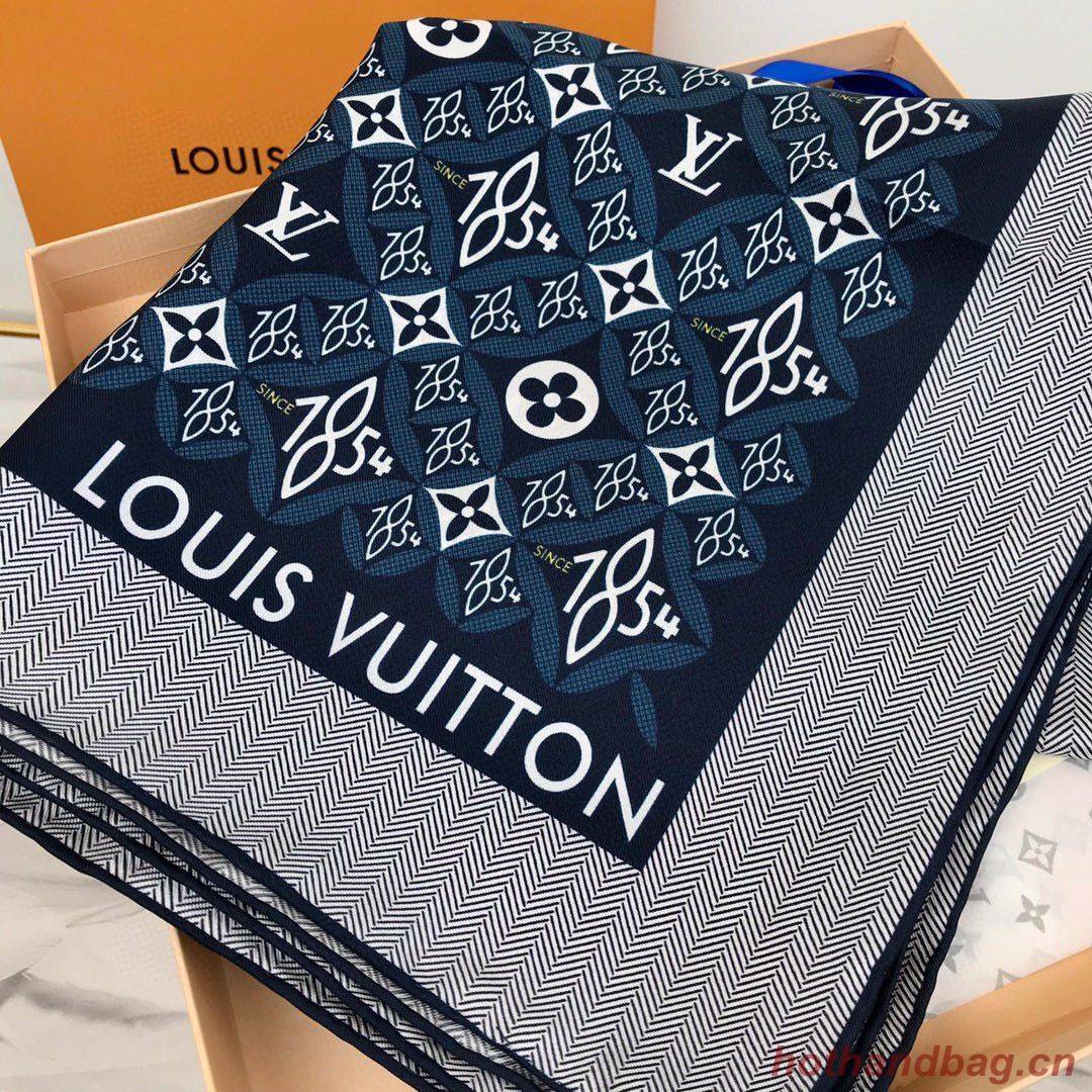 Louis Vuitton Silk Scarf M76781 Dark Blue Louis Vuitton Silk Scarf M76781 Dark Blue