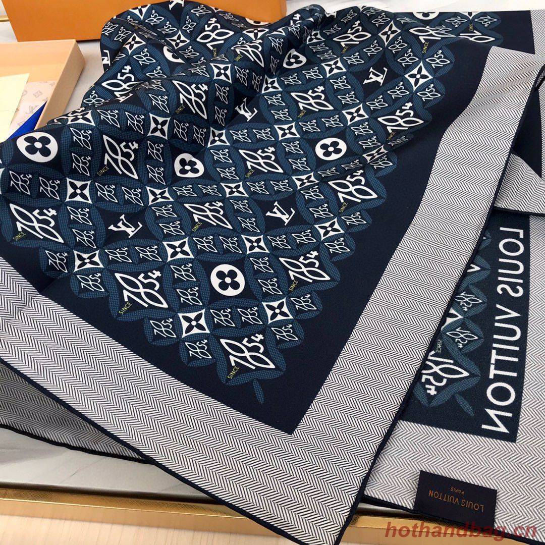 Louis Vuitton Silk Scarf M76781 Dark Blue Louis Vuitton Silk Scarf M76781 Dark Blue