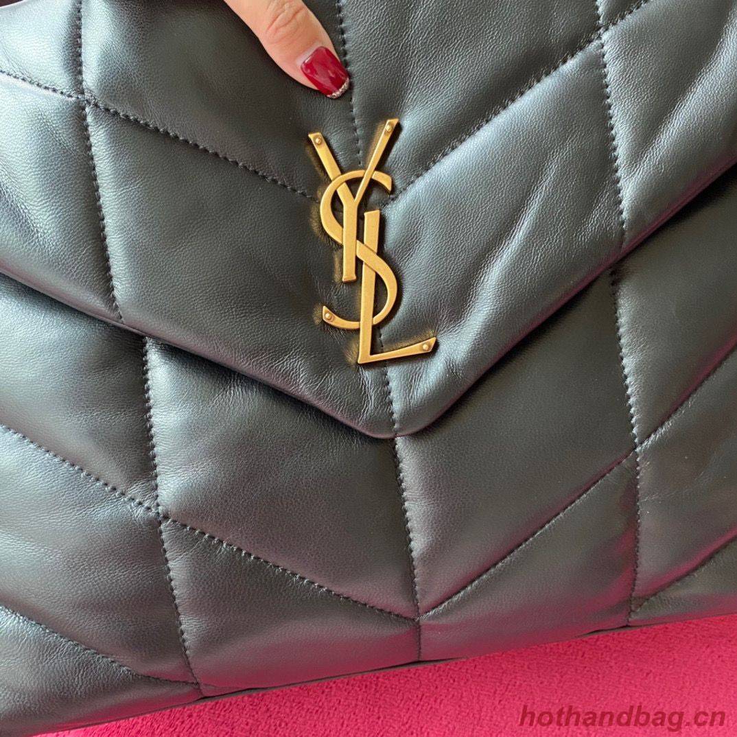 Yves Saint Laurent LOULOU PUFFER IN QUILTED CRINKLED MATTE LEATHER MEDIUM BAG Y577475 Black Gold hardware Yves Saint Laurent LOULOU PUFFER IN QUILTED CRINKLED MATTE LEATHER MEDIUM BAG Y577475 Black Gold hardware