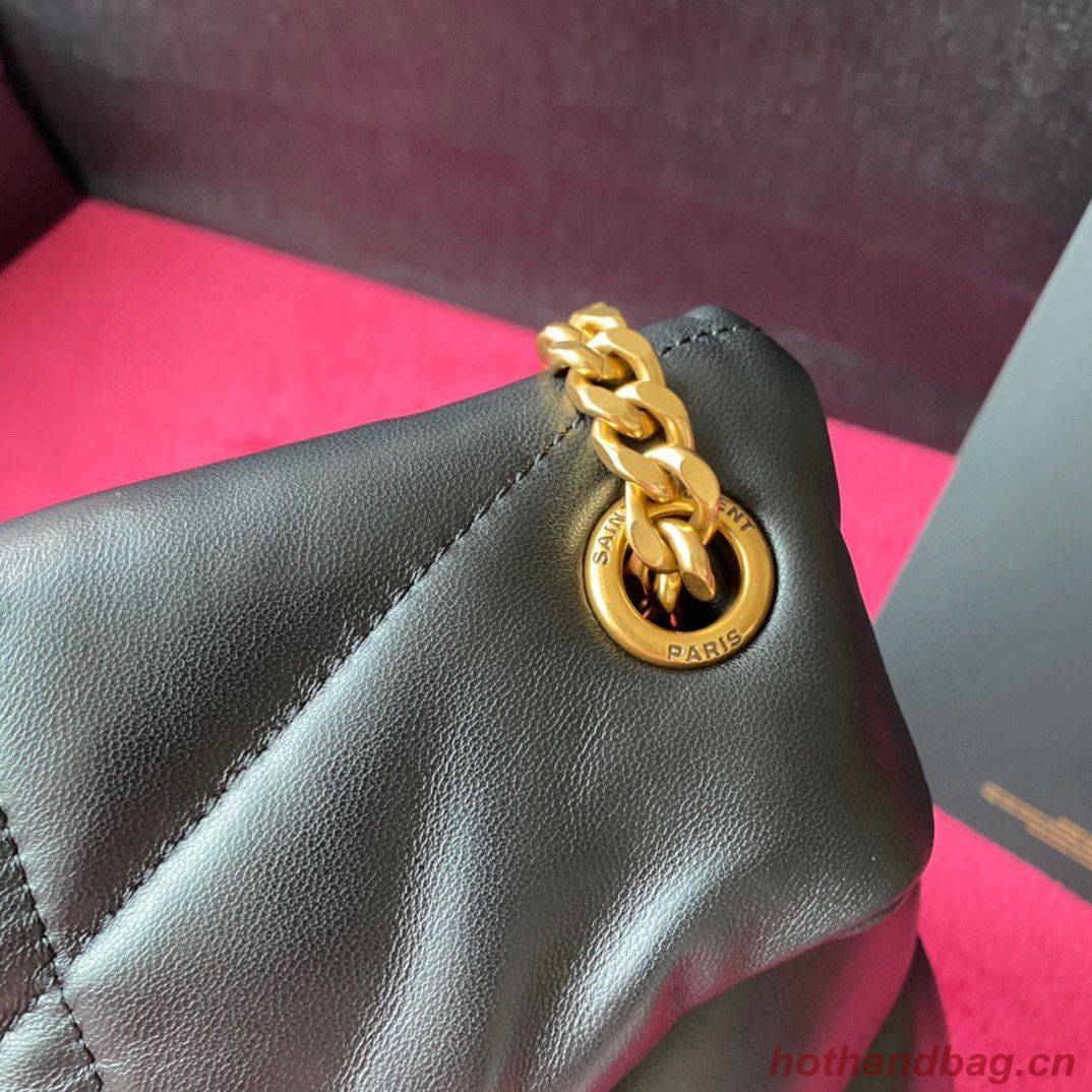 Yves Saint Laurent LOULOU PUFFER IN QUILTED CRINKLED MATTE LEATHER MEDIUM BAG Y577475 Black Gold hardware Yves Saint Laurent LOULOU PUFFER IN QUILTED CRINKLED MATTE LEATHER MEDIUM BAG Y577475 Black Gold hardware