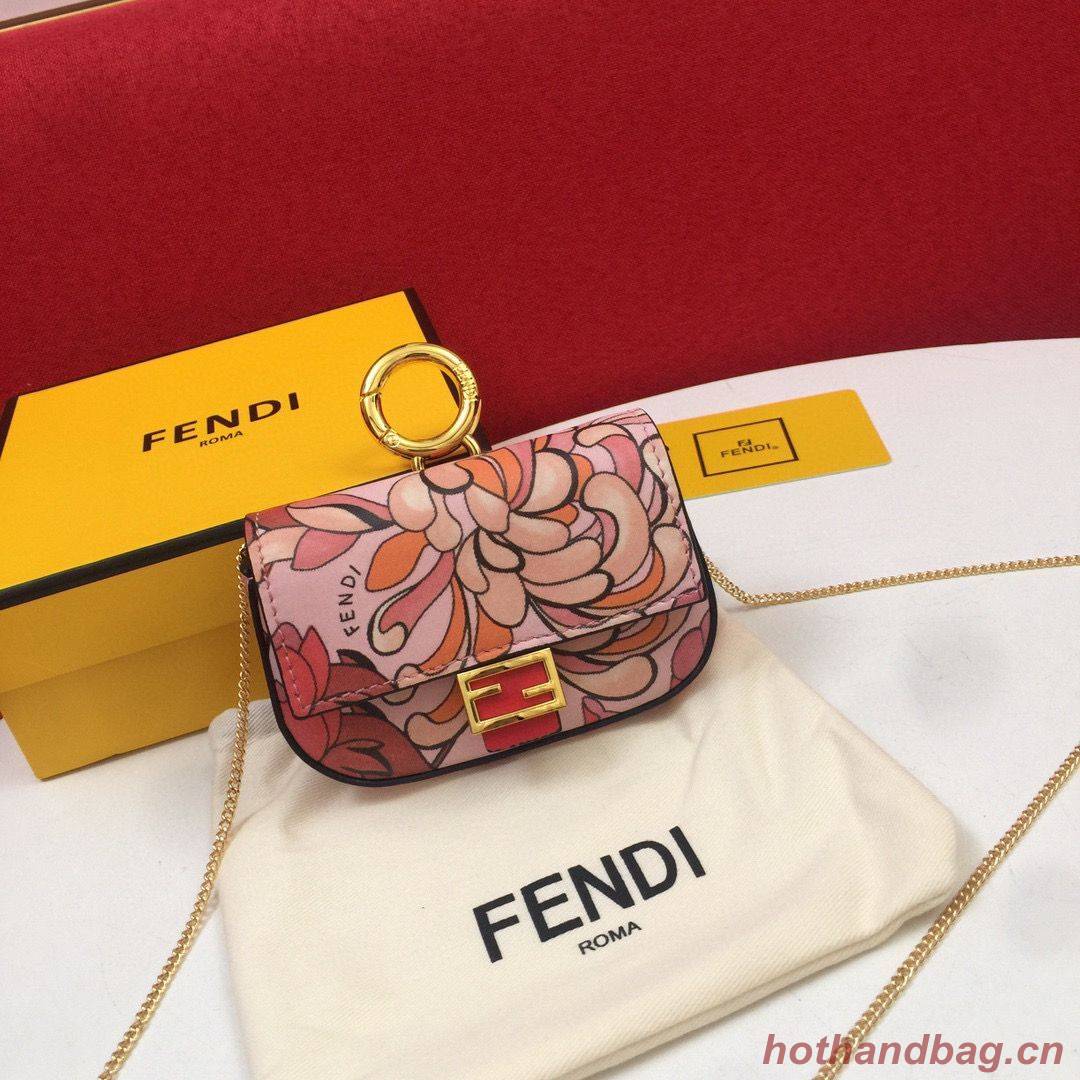 FENDI NANO BAGUETTE CHARM Nappa Original Leather Bag 7AR844 Flower FENDI NANO BAGUETTE CHARM Nappa Original Leather Bag 7AR844 Flower