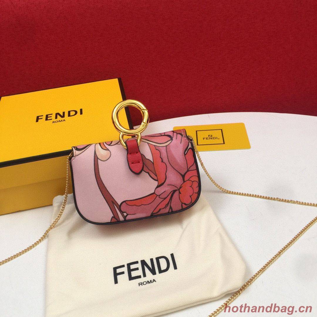 FENDI NANO BAGUETTE CHARM Nappa Original Leather Bag 7AR844 Flower FENDI NANO BAGUETTE CHARM Nappa Original Leather Bag 7AR844 Flower