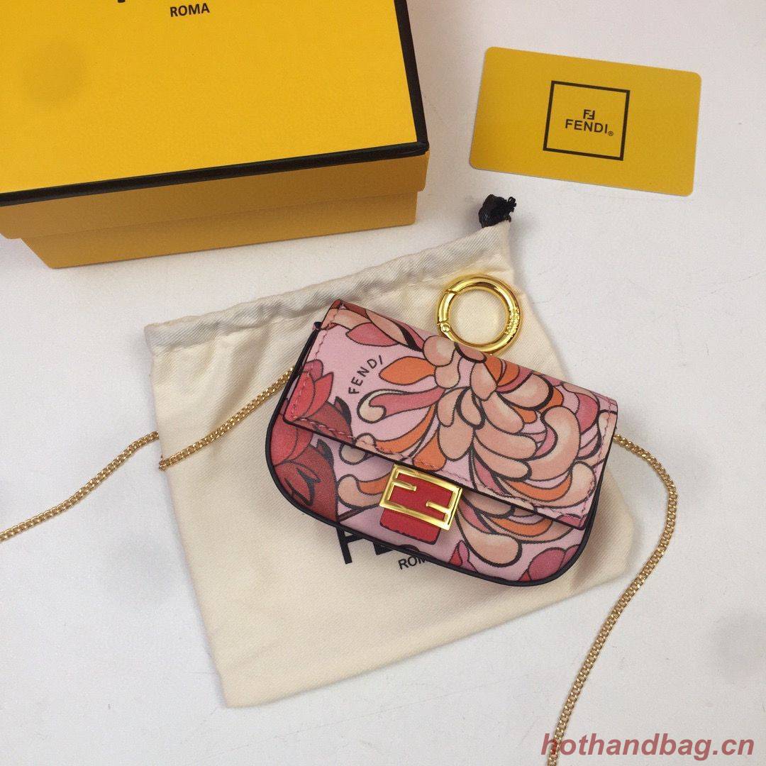 FENDI NANO BAGUETTE CHARM Nappa Original Leather Bag 7AR844 Flower FENDI NANO BAGUETTE CHARM Nappa Original Leather Bag 7AR844 Flower