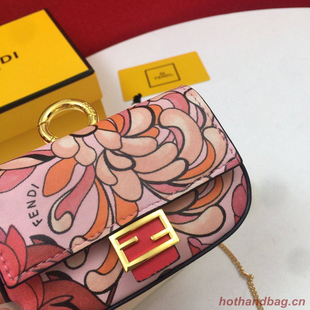 FENDI NANO BAGUETTE CHARM Nappa Original Leather Bag 7AR844 Flower FENDI NANO BAGUETTE CHARM Nappa Original Leather Bag 7AR844 Flower