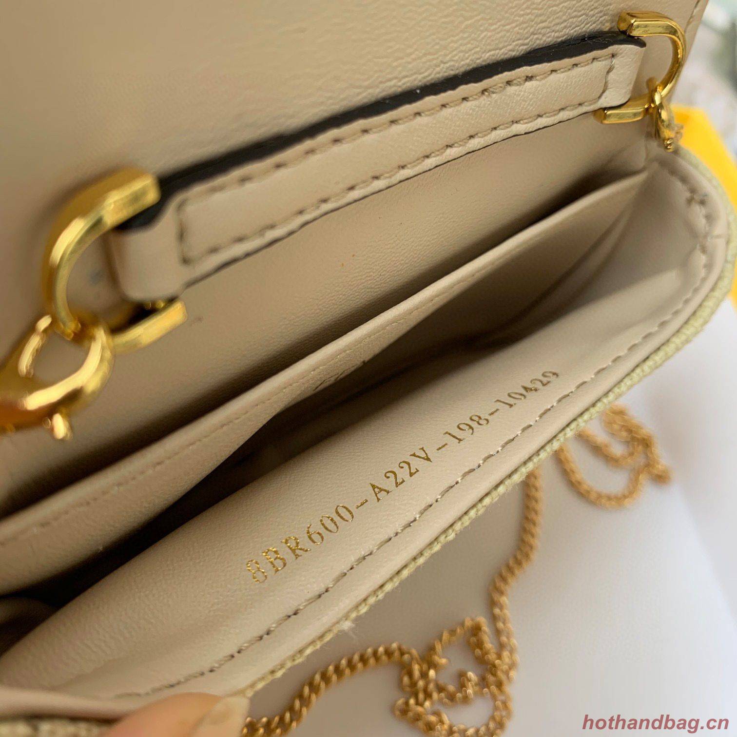 FENDI NANO BAGUETTE CHARM Nappa lcanvas Bag 7AR844 Yellow FENDI NANO BAGUETTE CHARM Nappa lcanvas Bag 7AR844 Yellow