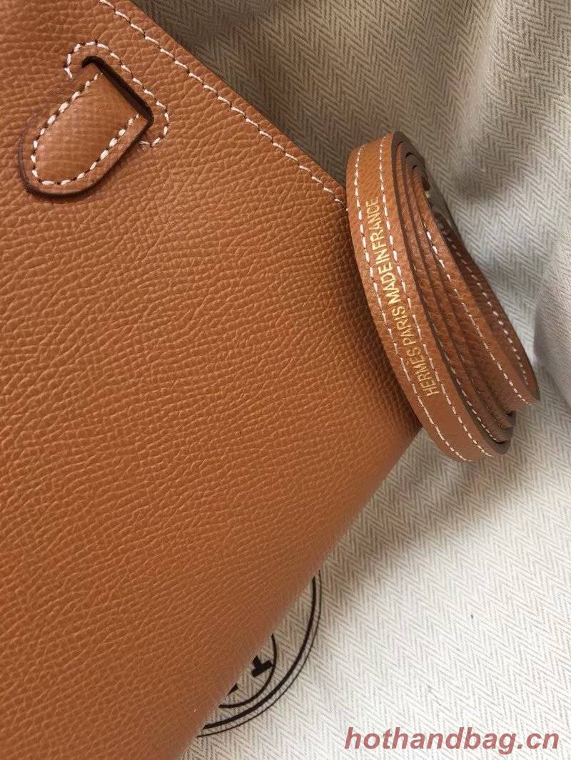 Hermes Kelly 19cm Shoulder Bags Epsom Leather KL19 brown Hermes Kelly 19cm Shoulder Bags Epsom Leather KL19 brown