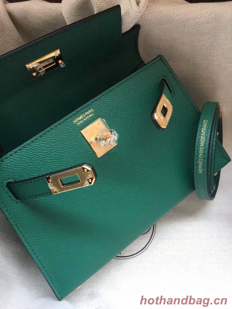 Hermes Kelly 19cm Shoulder Bags Epsom Leather KL19 green Hermes Kelly 19cm Shoulder Bags Epsom Leather KL19 green