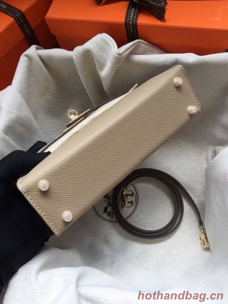 Hermes Kelly 19cm Shoulder Bags Epsom Leather KL19 grey Hermes Kelly 19cm Shoulder Bags Epsom Leather KL19 grey