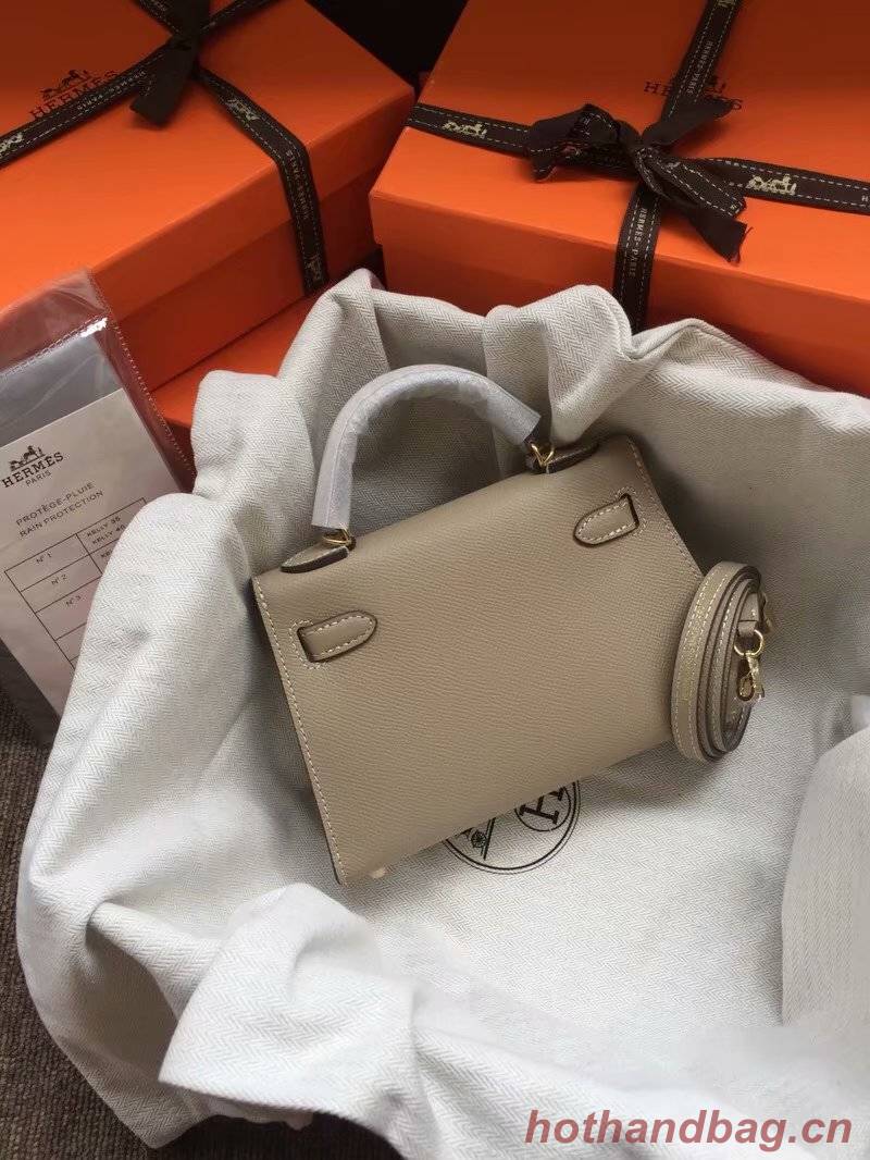 Hermes Kelly 19cm Shoulder Bags Epsom Leather KL19 grey Hermes Kelly 19cm Shoulder Bags Epsom Leather KL19 grey