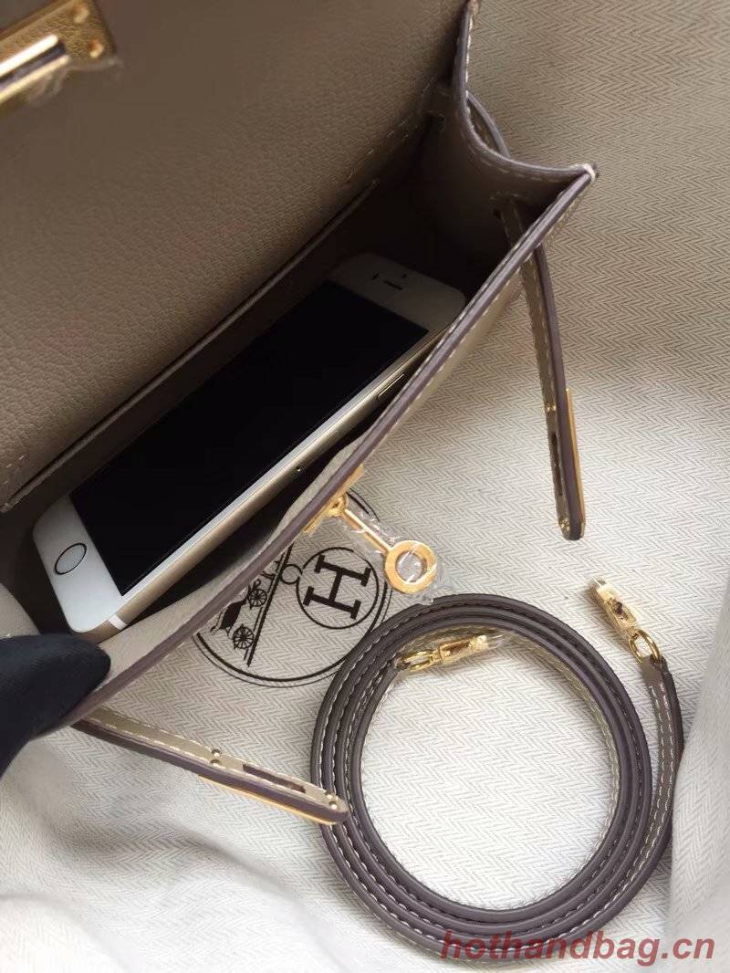 Hermes Kelly 19cm Shoulder Bags Epsom Leather KL19 grey Hermes Kelly 19cm Shoulder Bags Epsom Leather KL19 grey