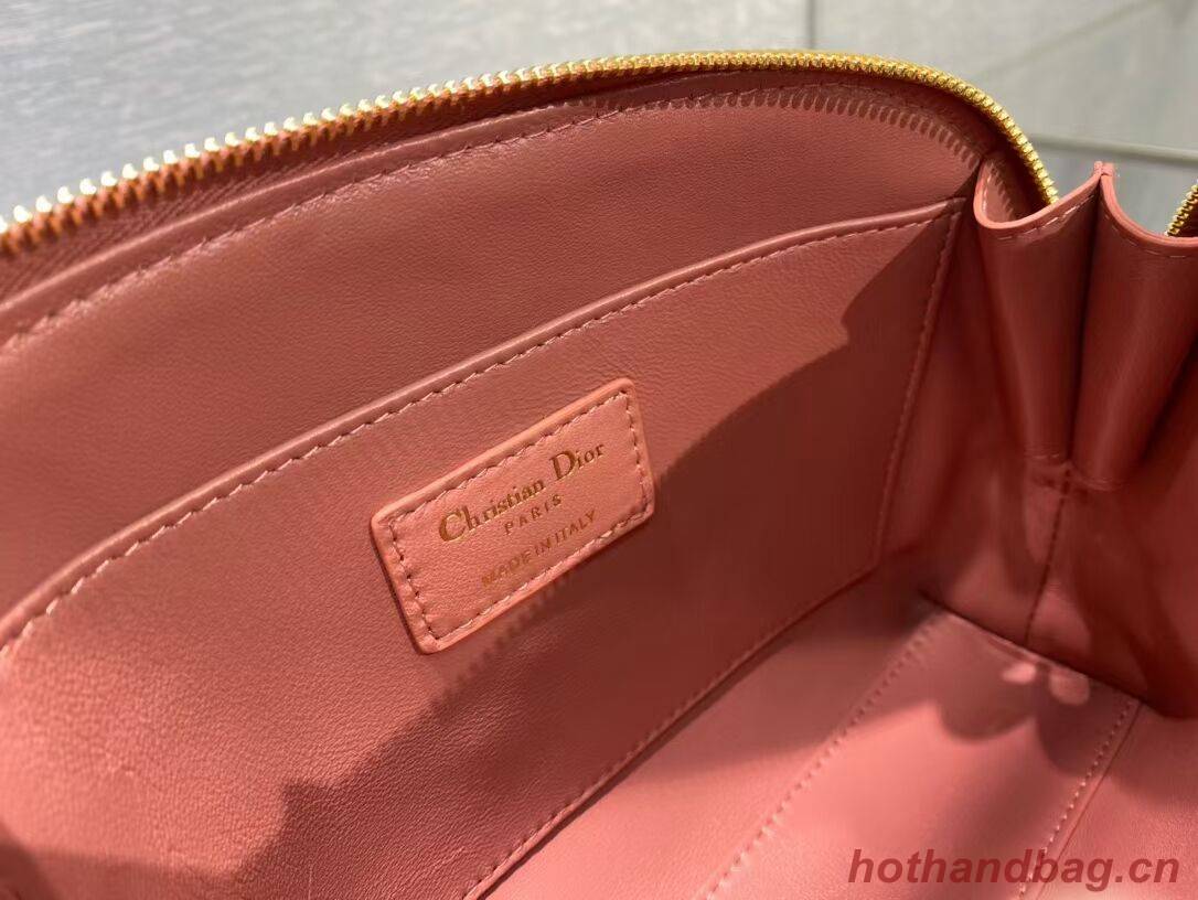 DIOR CARO BEAUTY POUCH Cannage Lambskin S5047 pink DIOR CARO BEAUTY POUCH Cannage Lambskin S5047 pink