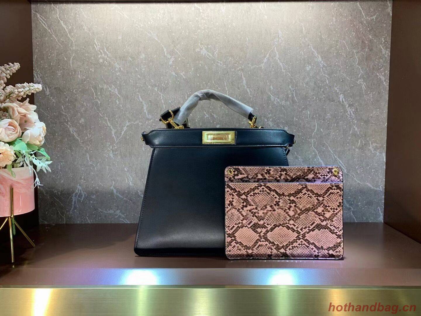 FENDI PEEKABOO ISEEU MEDIUM leather bag 8BN321A6 black FENDI PEEKABOO ISEEU MEDIUM leather bag 8BN321A6 black