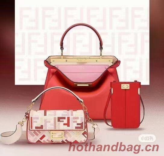 FENDI PEEKABOO ISEEU MEDIUM leather bag 8BN321A6 red FENDI PEEKABOO ISEEU MEDIUM leather bag 8BN321A6 red