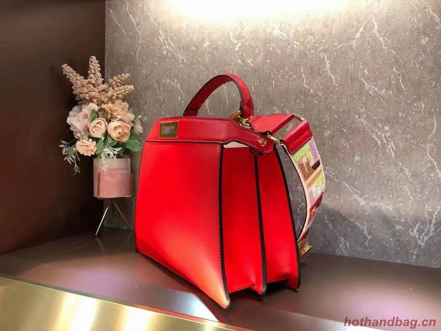 FENDI PEEKABOO ISEEU MEDIUM leather bag 8BN321A6 red FENDI PEEKABOO ISEEU MEDIUM leather bag 8BN321A6 red