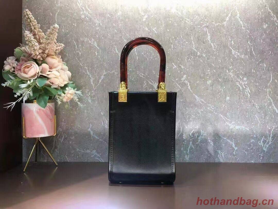 FENDI SUNSHINE SHOPPER leather mini-bag F1620 black FENDI SUNSHINE SHOPPER leather mini-bag F1620 black