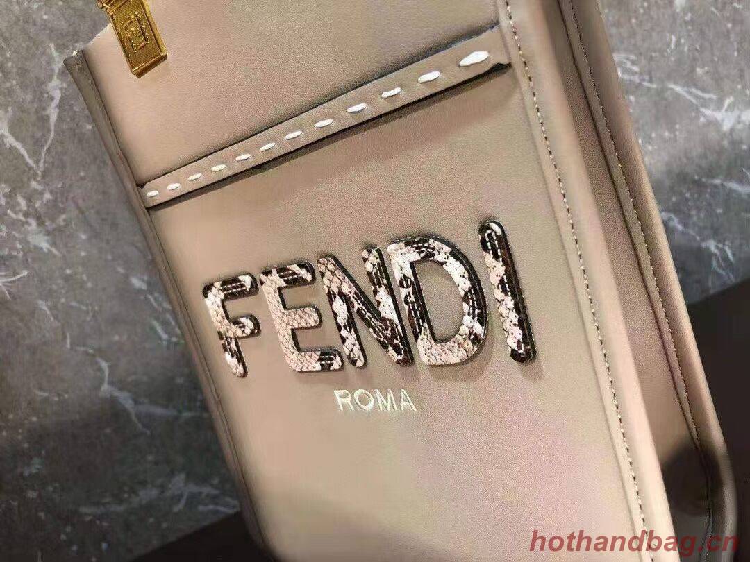 FENDI SUNSHINE SHOPPER leather mini-bag F1620 grey FENDI SUNSHINE SHOPPER leather mini-bag F1620 grey