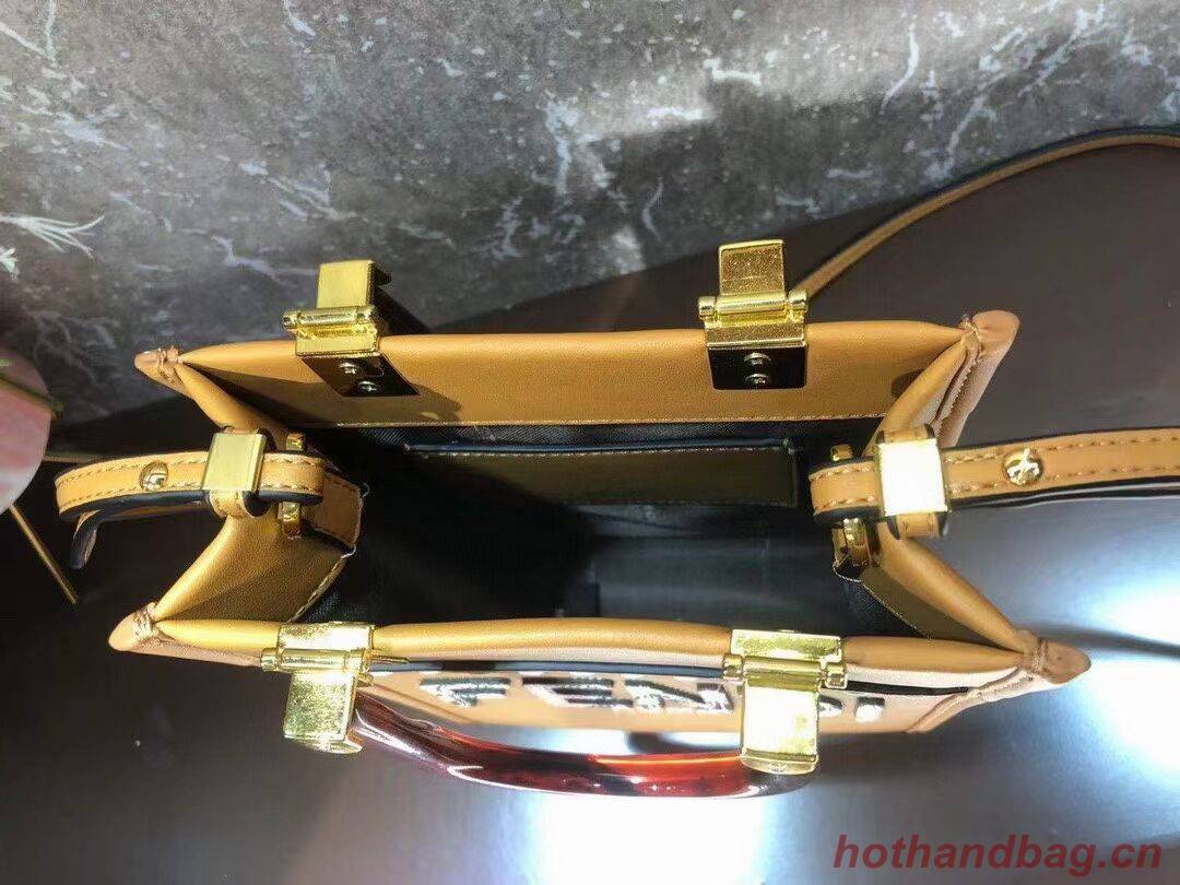 FENDI SUNSHINE SHOPPER leather mini-bag F1620 orange FENDI SUNSHINE SHOPPER leather mini-bag F1620 orange