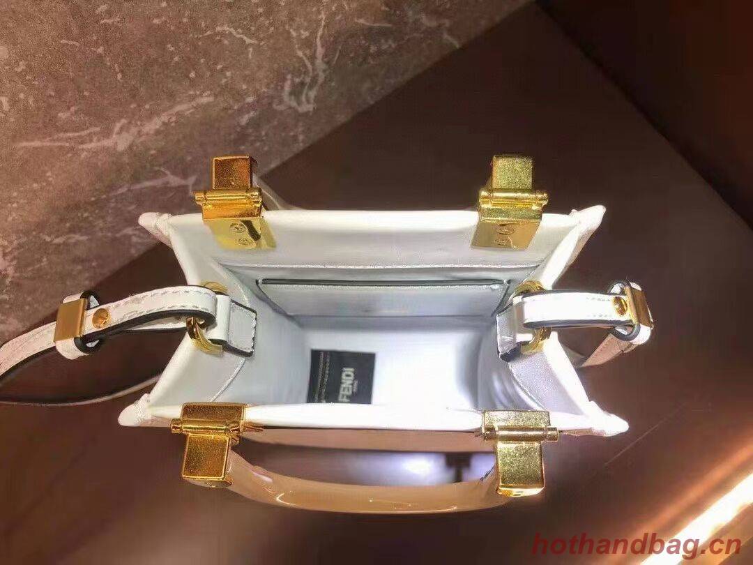 FENDI SUNSHINE SHOPPER leather mini-bag F1620 white FENDI SUNSHINE SHOPPER leather mini-bag F1620 white