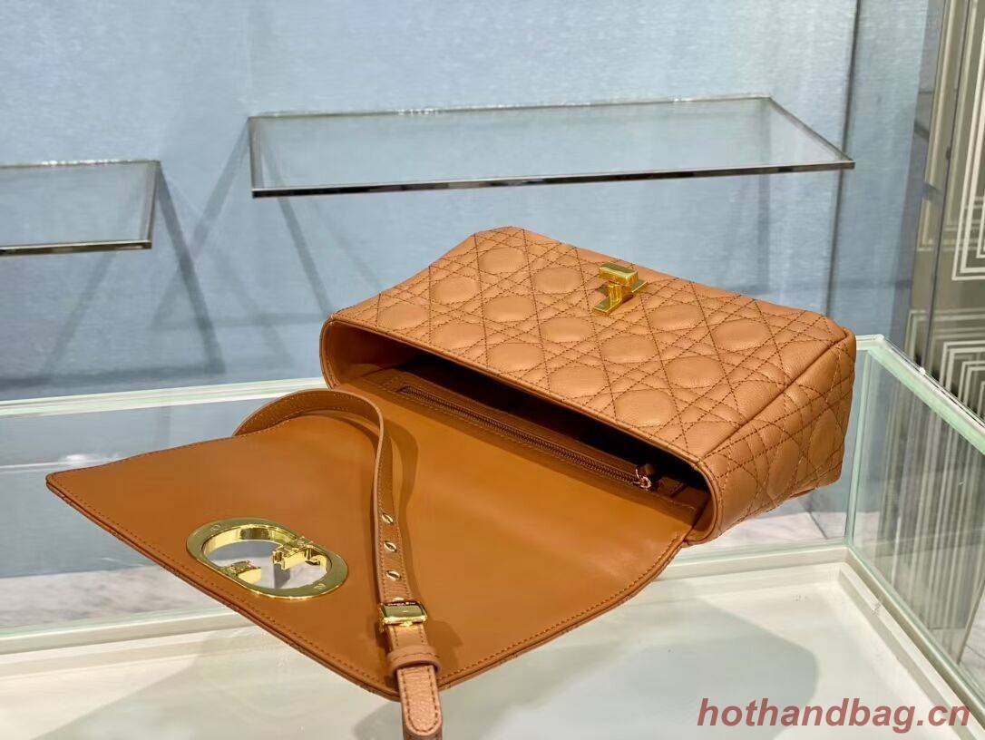 MEDIUM DIOR CARO BAG Soft Cannage Calfskin M9242 brown MEDIUM DIOR CARO BAG Soft Cannage Calfskin M9242 brown