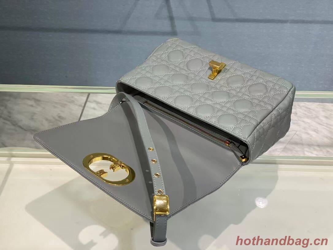 MEDIUM DIOR CARO BAG Soft Cannage Calfskin M9242 grey