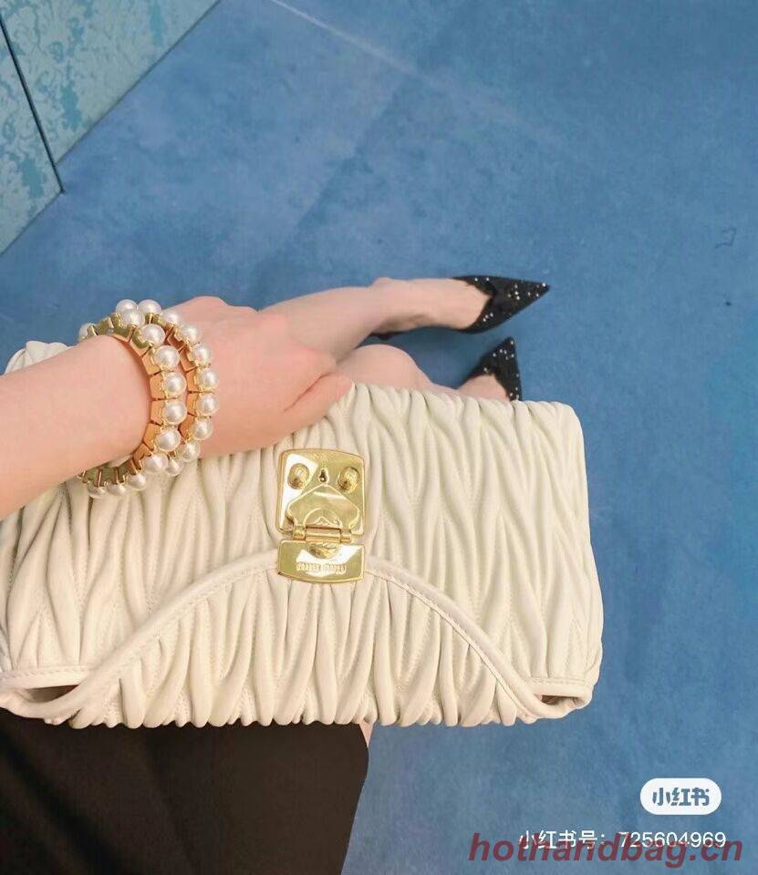 miu miu Matelasse Nappa Leather mini Shoulder Bag 5BH200 Silver miu miu Matelasse Nappa Leather mini Shoulder Bag 5BH200 Silver