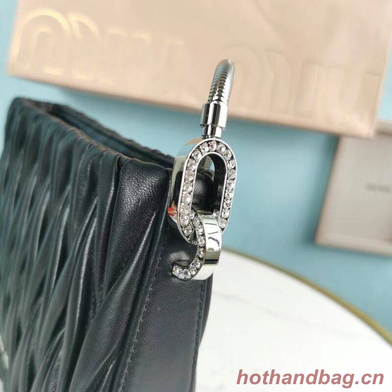 miu miu Matelasse Nappa Leather mini Shoulder Bag 5BH200 black miu miu Matelasse Nappa Leather mini Shoulder Bag 5BH200 black