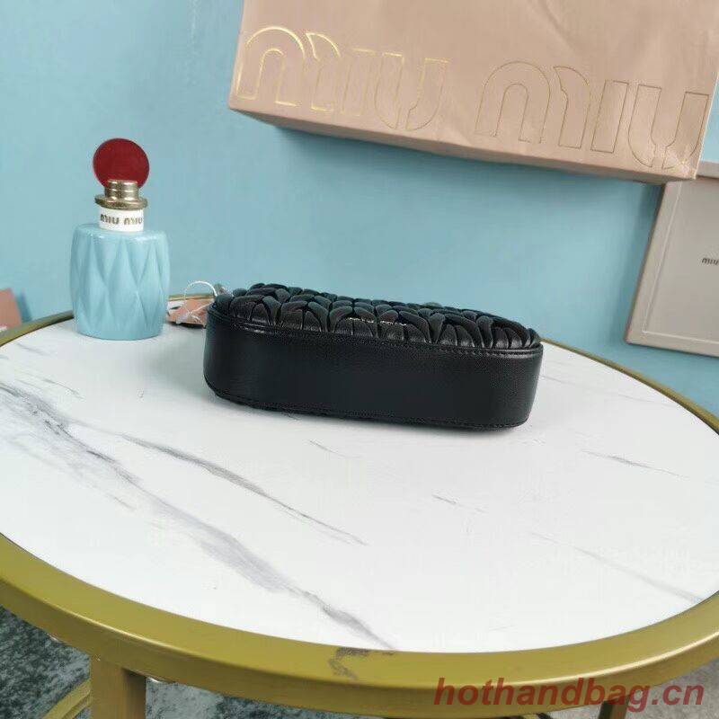 miu miu Matelasse Nappa Leather mini Shoulder Bag 5BH200 black miu miu Matelasse Nappa Leather mini Shoulder Bag 5BH200 black